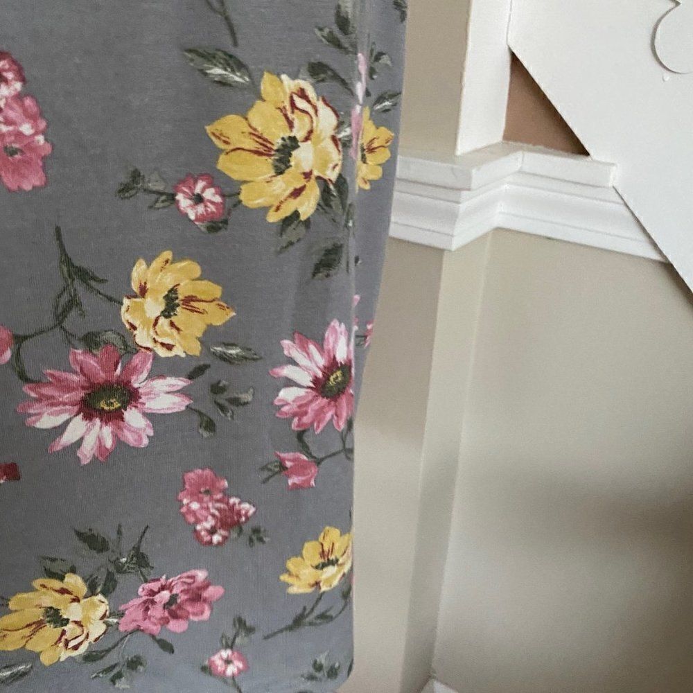 Kingston Grey Floral Mini Dress Short Sleeve SZ L NWT - Picture 6 of 15